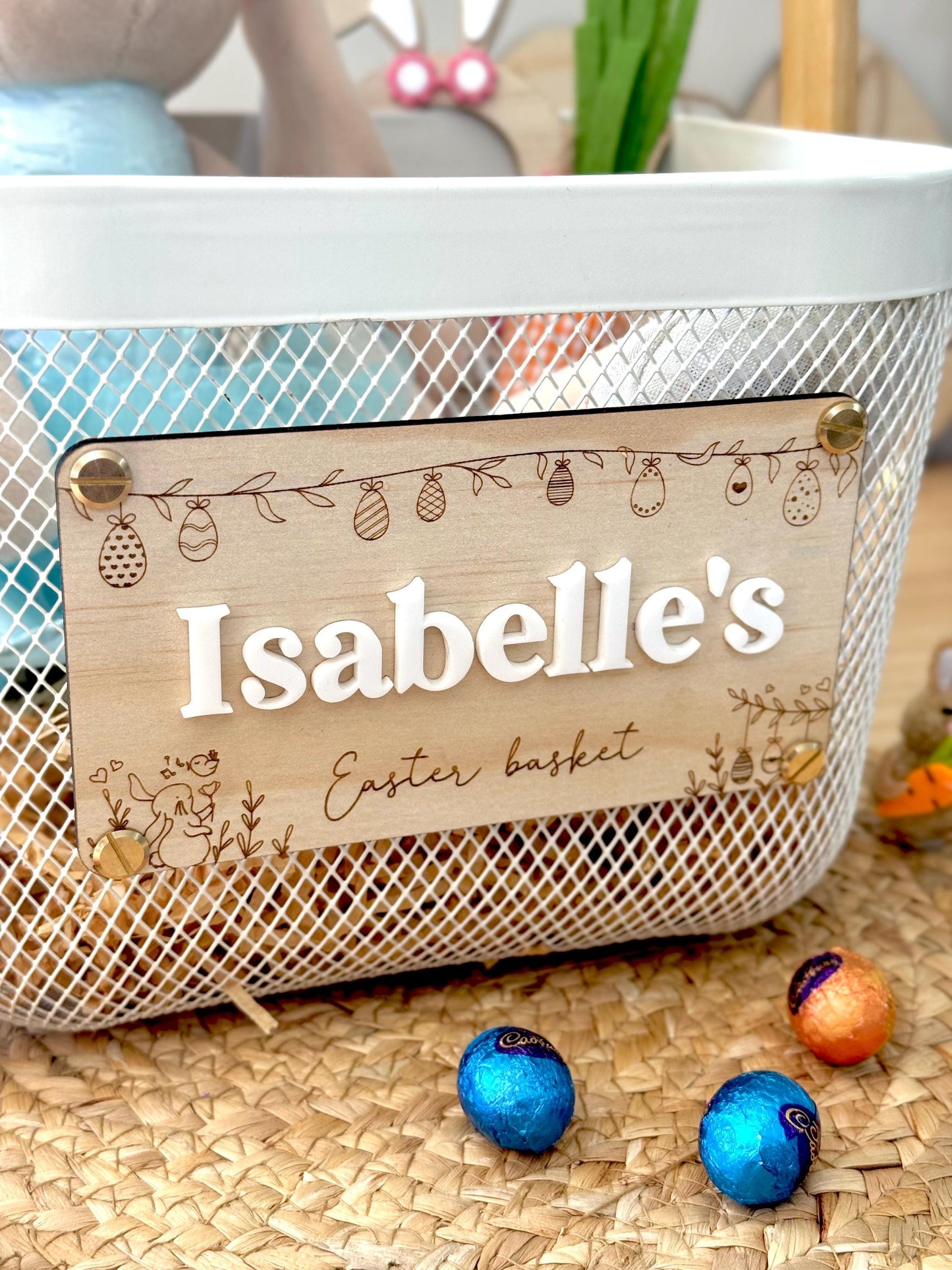 personalised Easter basket | Easter egg hunt basket | Easter gift basket | kids Easter basket