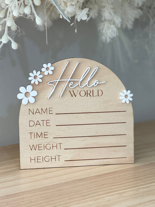 Birth announcement plaque | daisy birth announcement plaque | Birth announcement sign | new baby announcement plaque