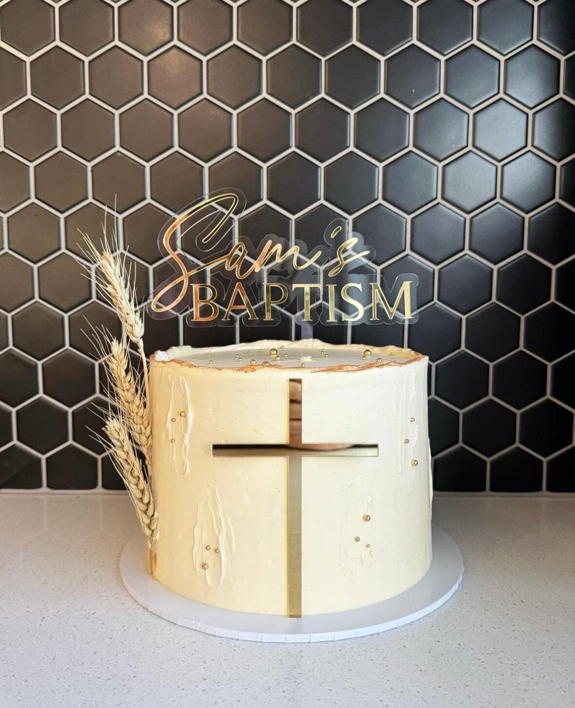 Baptism cake topper | cross cake topper | personalised cake topper