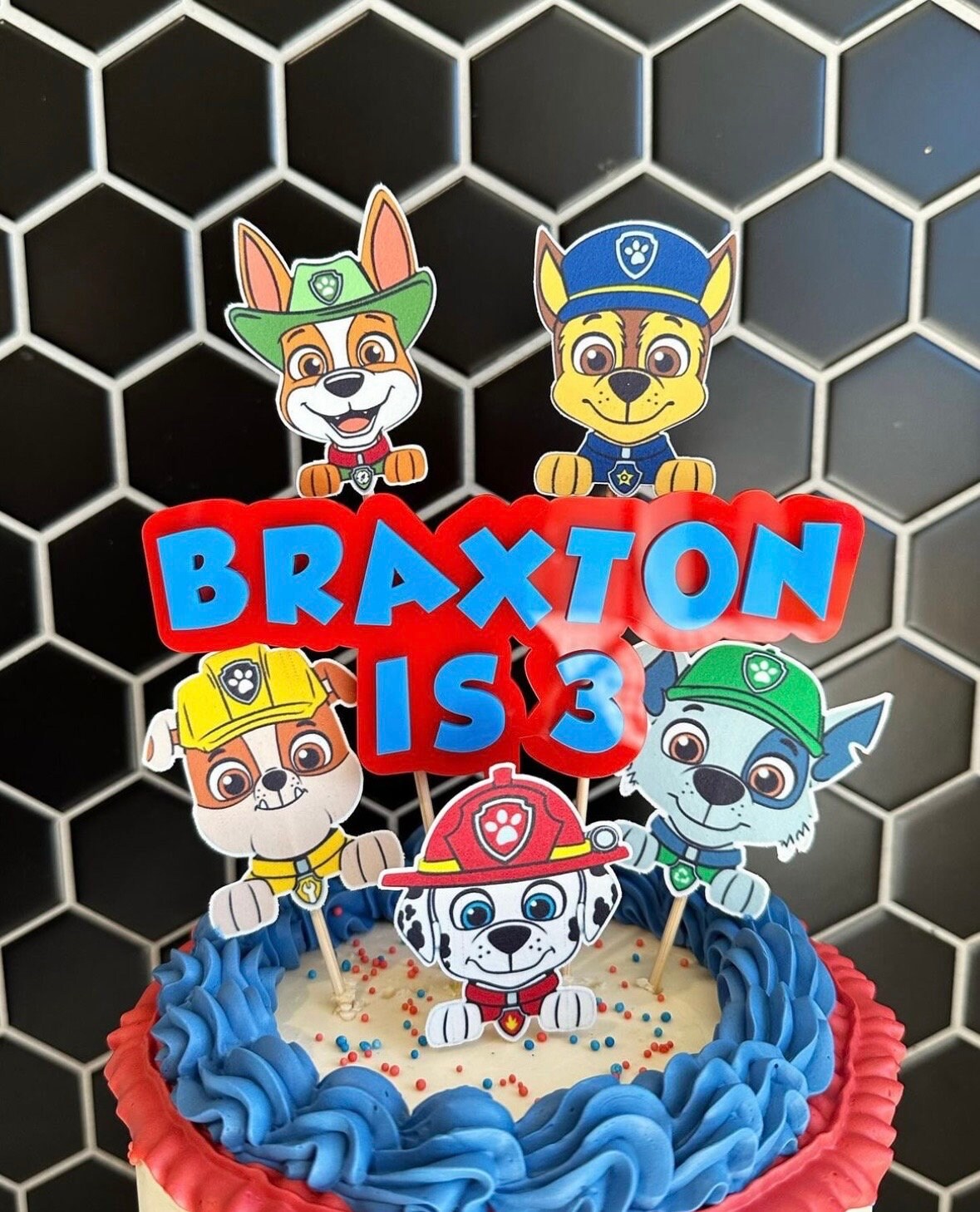 Kids cake topper | personalised cake topper | kids name and age topper