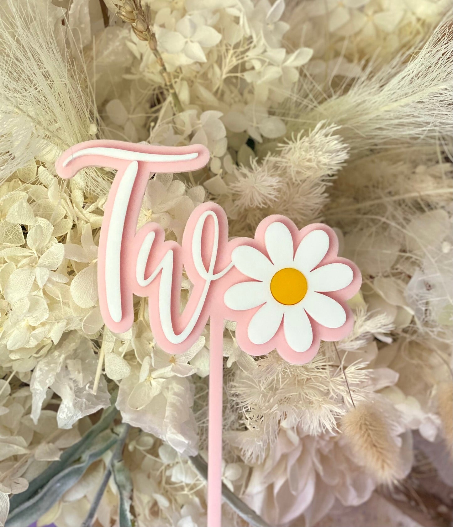 Daisy cake topper - 2nd birthday cake topper - Birthday Cake Topper