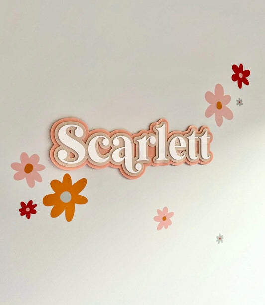 Triple layered name plaque | kids name sign | kids bedroom name plaque | nursery plaque | kids decor | nursery decor