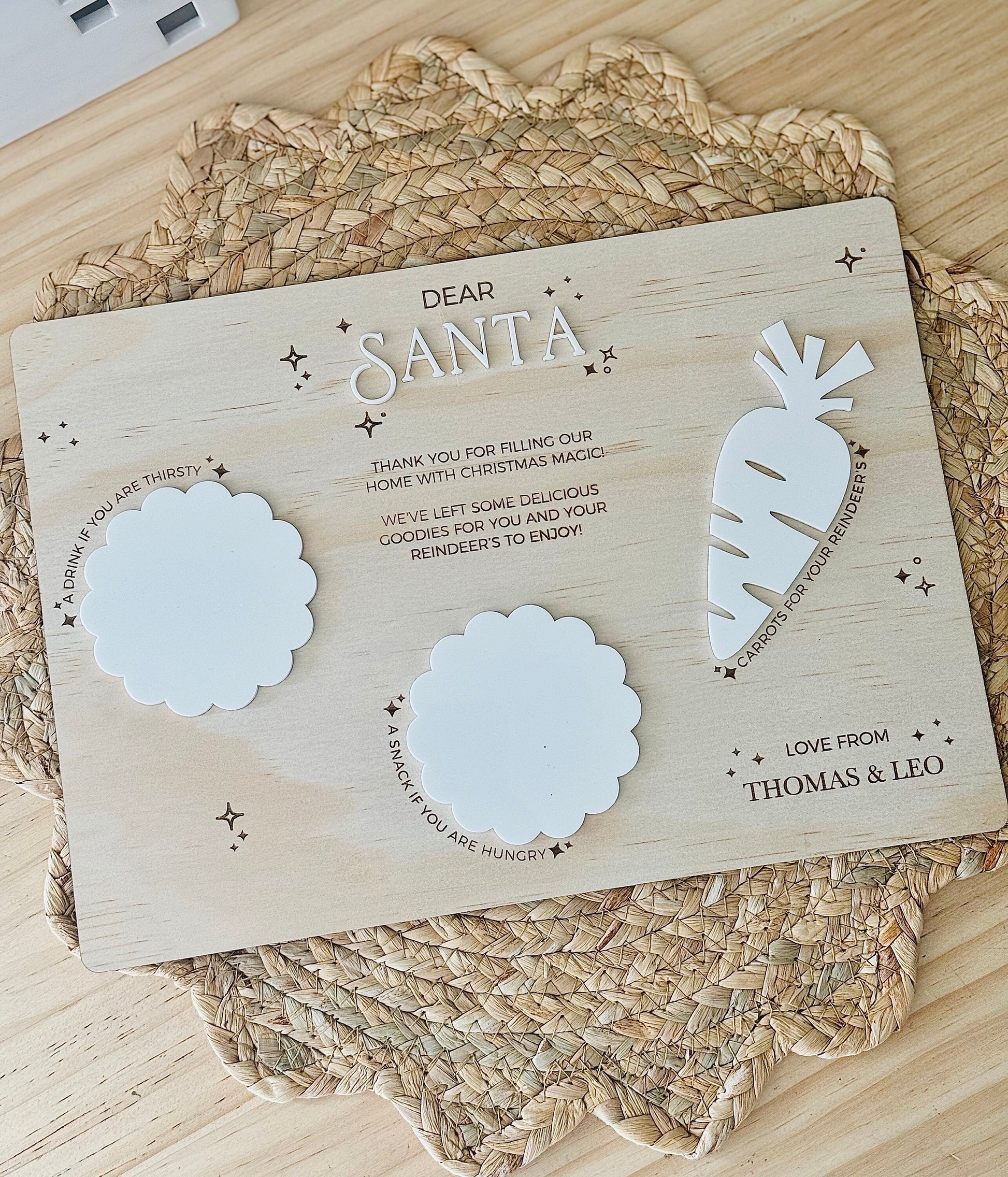 Dear Santa board | Santa treat board |Christmas milk and cookie board | Christmas tray | Christmas treat tray